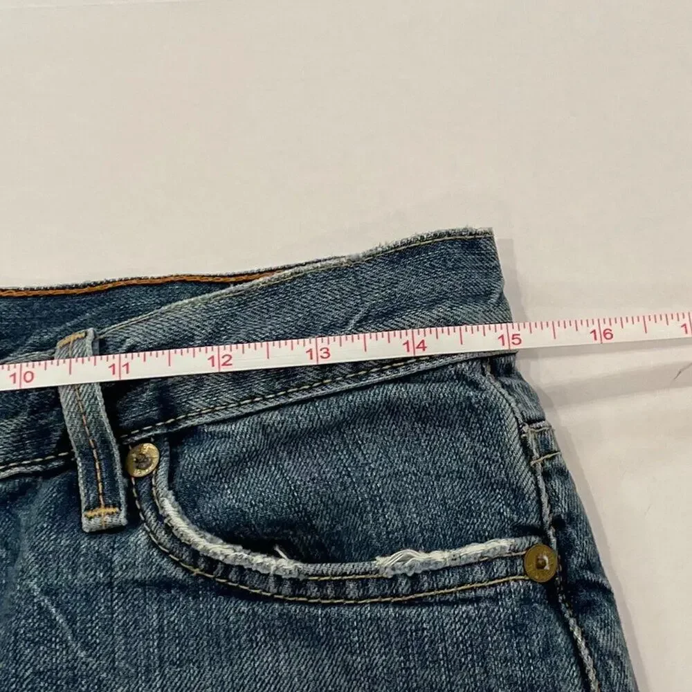 Vintage J.Crew Denim Pencil Skirt, Slightly Distressed, Y2K, Minimalist, 28
